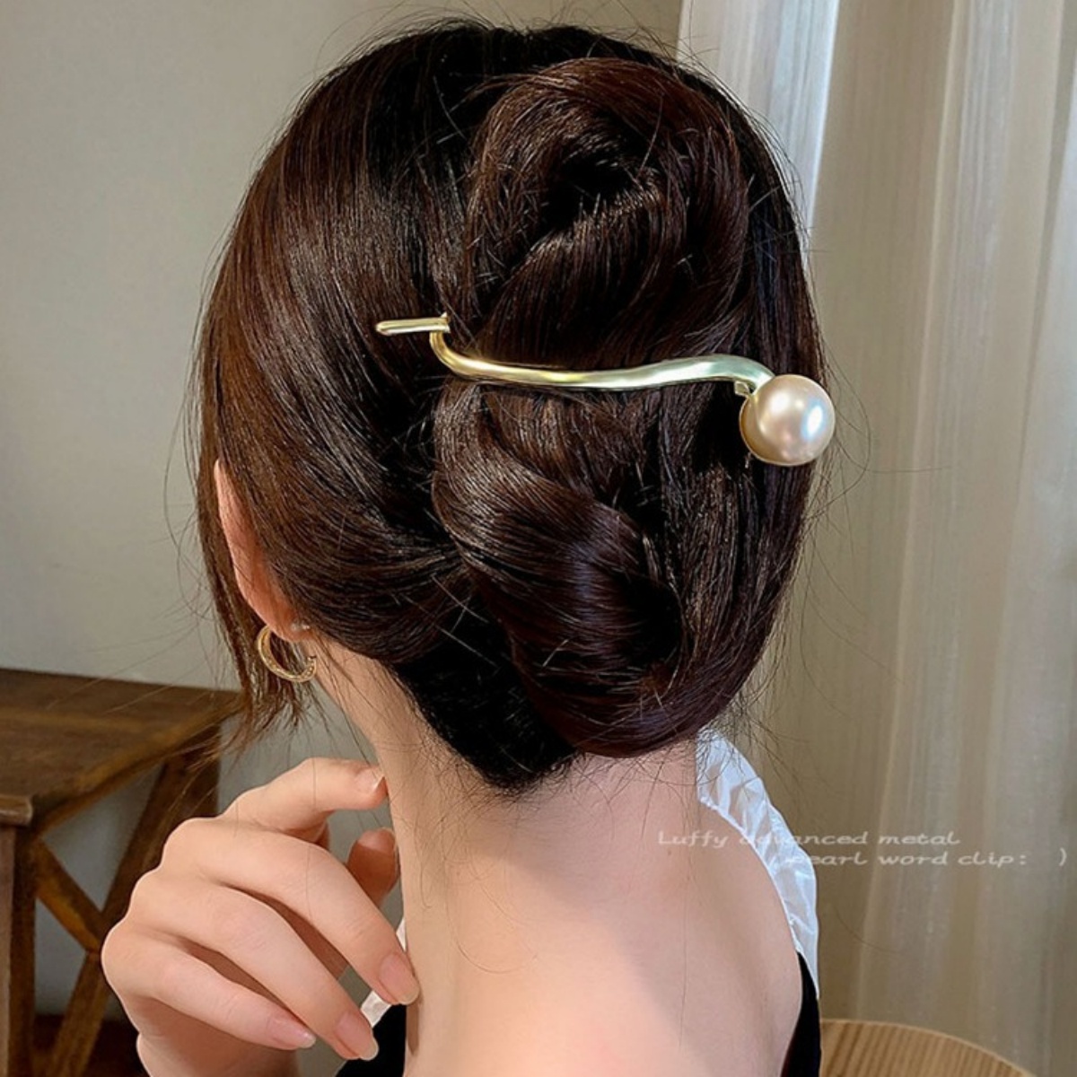 Elegant Glitter Pearl Hair Cli - Korean Women Lifestyle 评论和价格