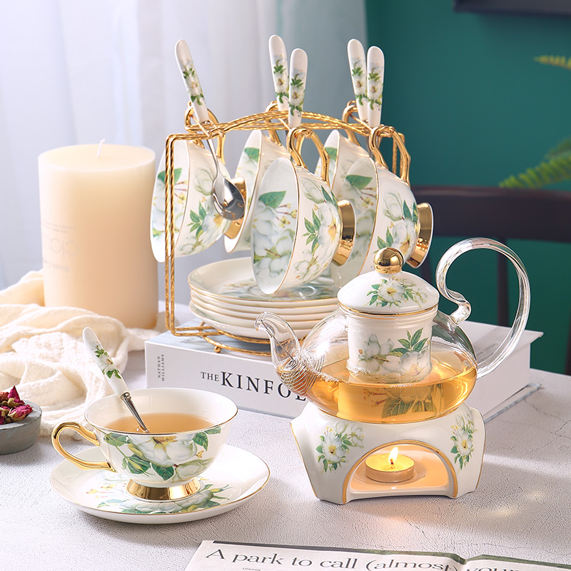 Camellia Bone China Tea Set Br - Korean Tea Set 评论和价格