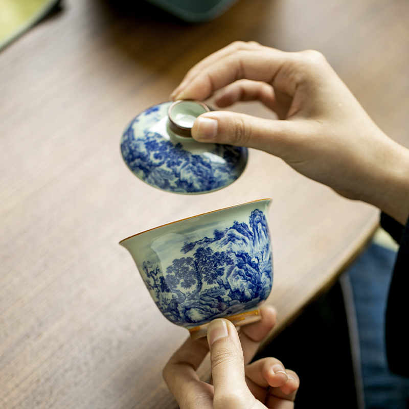 Chinese Retro Blue and White P - Korean Tea Set 评论和价格